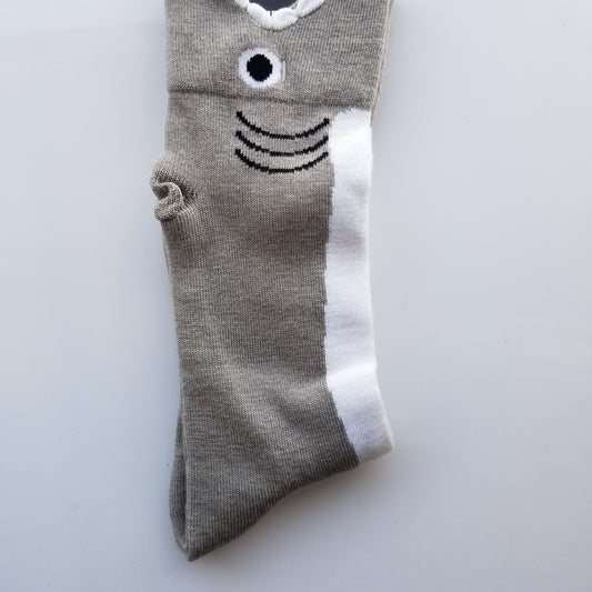 Gray fish men socks