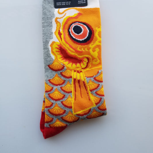 Yellow fish men socks