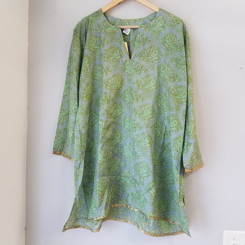 Green silk tunic