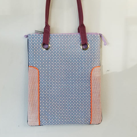 Blue french tote hand bag