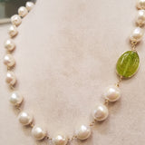 Pearls accented with Peridot necklace