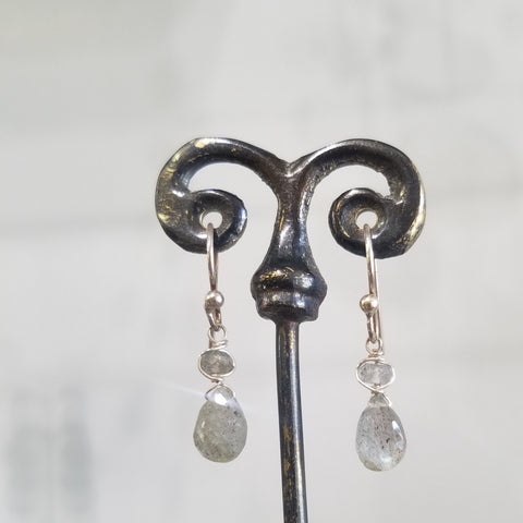 Little labradorite earrings