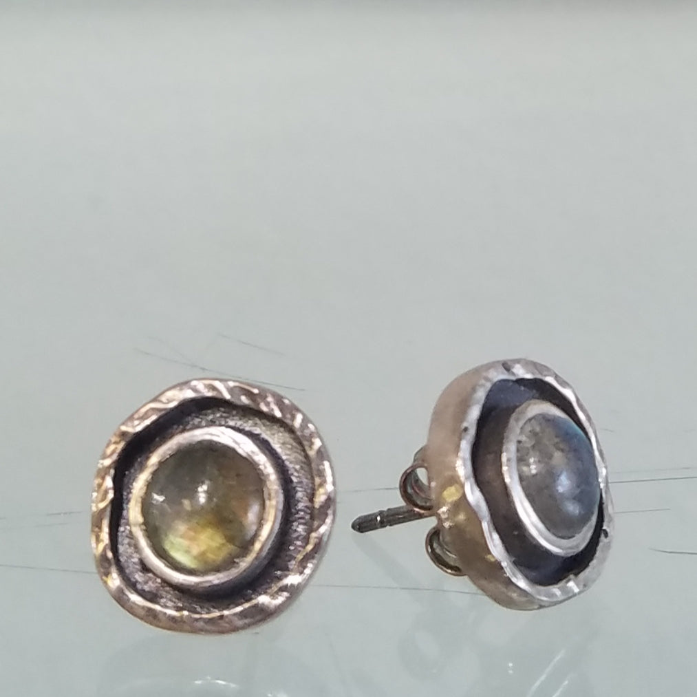 Labradorite post earrings