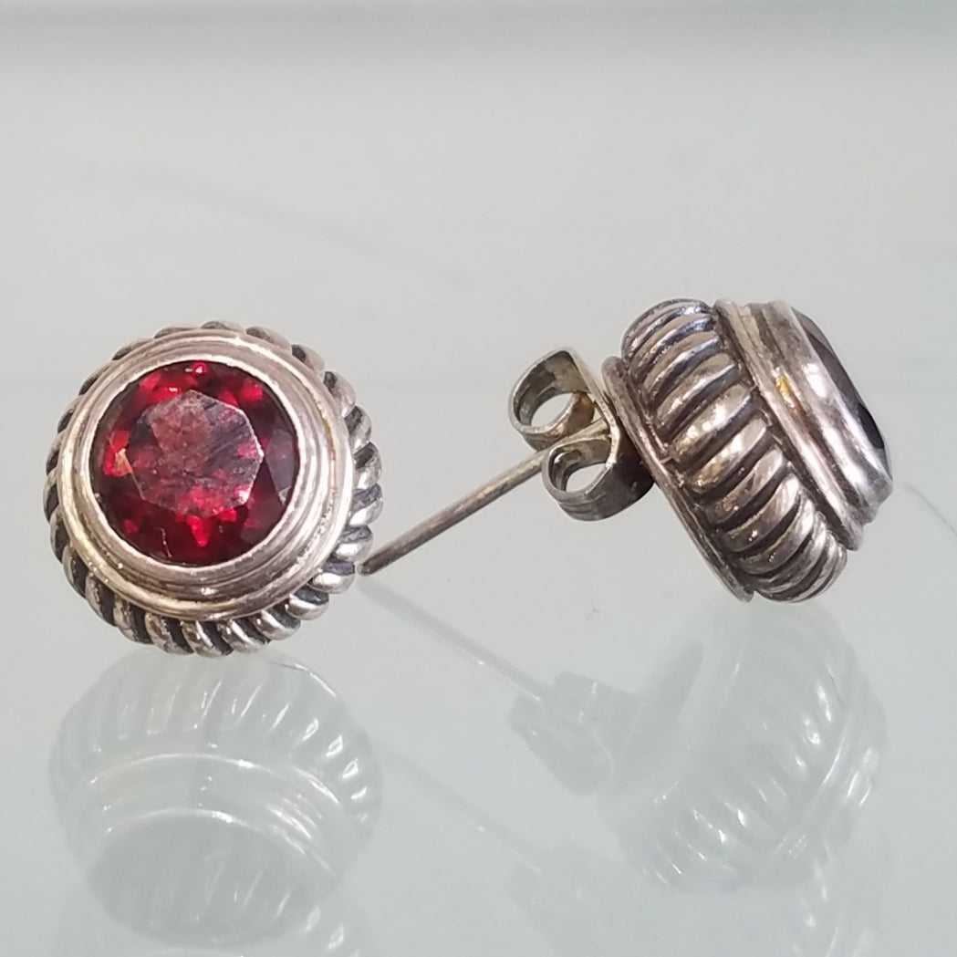 Garnet post earrings