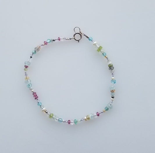 Moonstone and tourmaline bracelet
