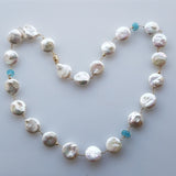 Aquamarine and pearls necklace