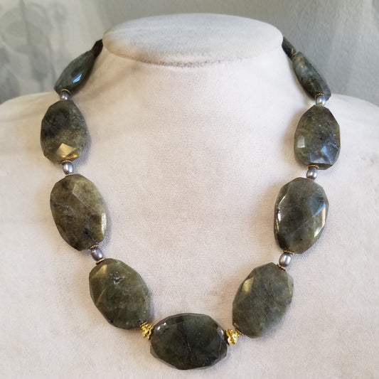 Labradorite wreath necklace