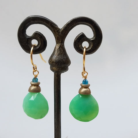 Apatite and Chrysophrase earrings