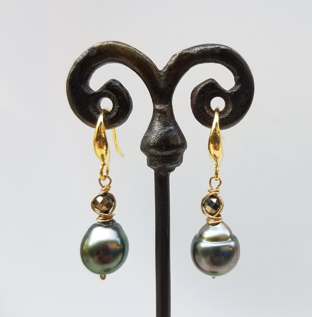Tahitian pearl earrings