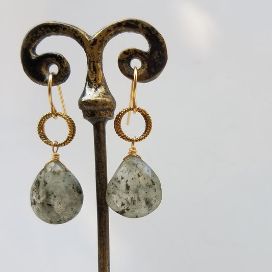 Green specs earrings