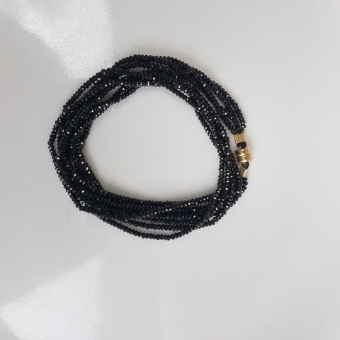 Order Angel Whisperer silver with black Spinel beads Bracelet Online Now
