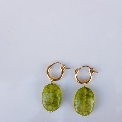 Peridot hoops earrings