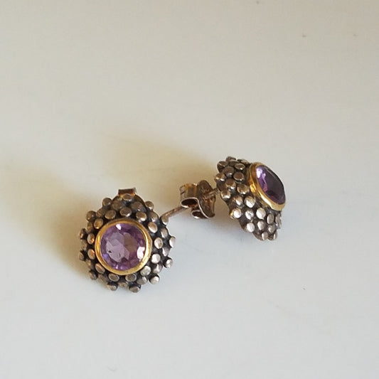 Amethyst post earrings