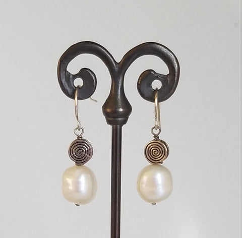 Swirly Pearl earrings
