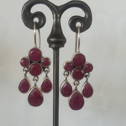 Ruby mini chandelier earrings