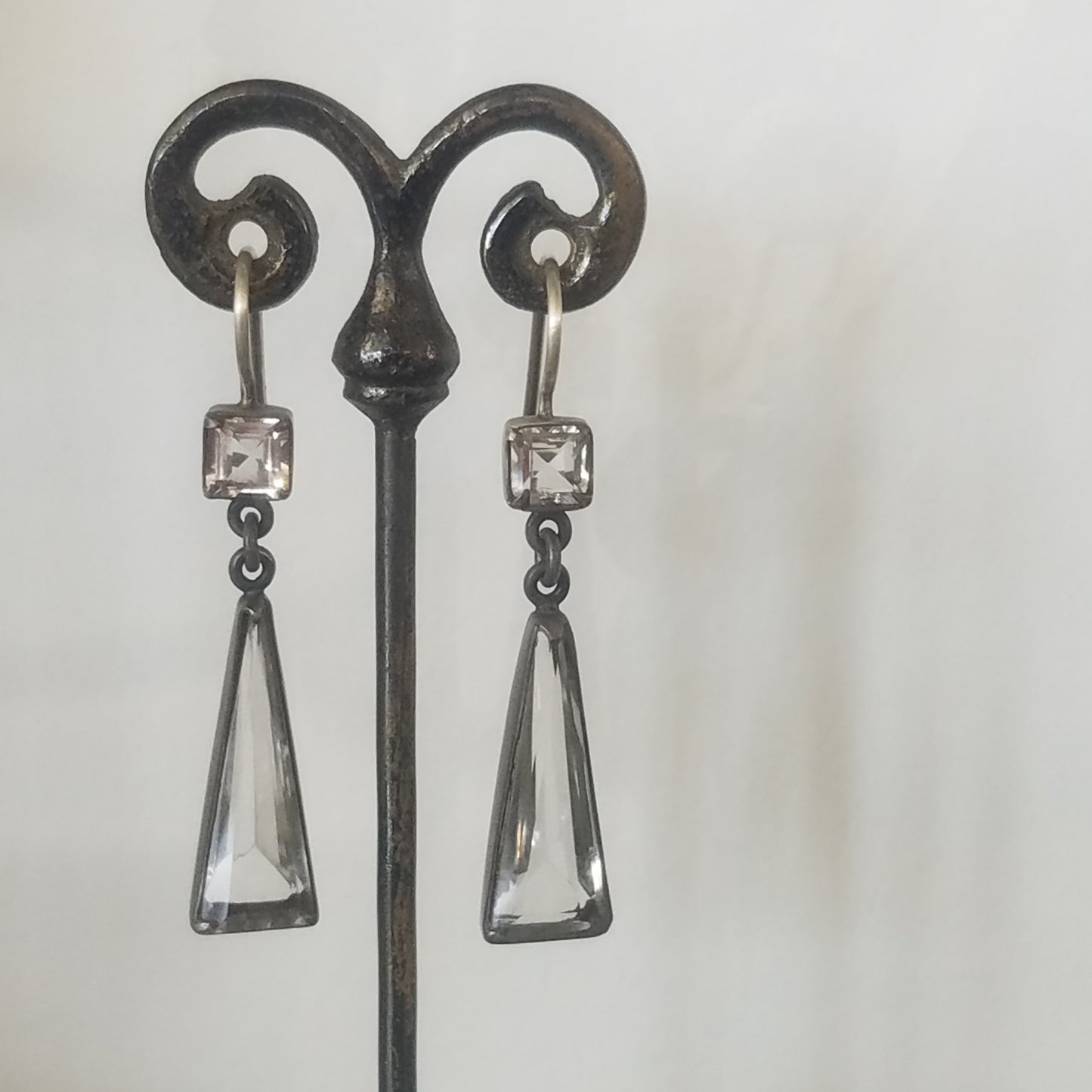 Geo clear Quartz earrings