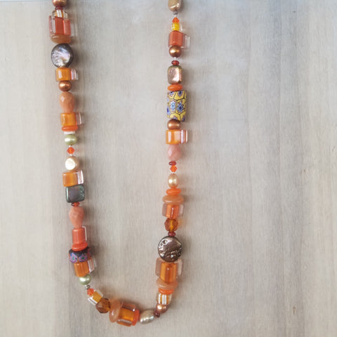 Tangerine color necklace