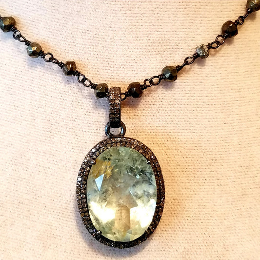 Diamond-Green Aqua necklace