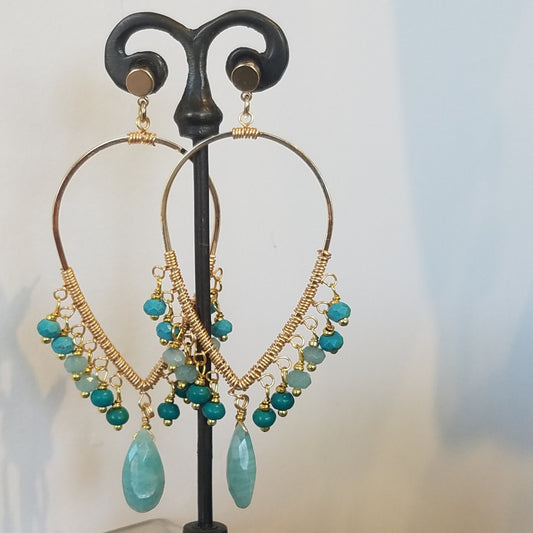 Hanging blues earrings