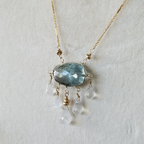 Aquamaine and Moonstone necklace