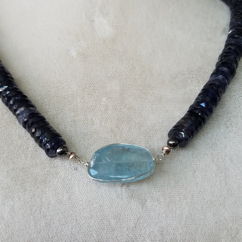 Aquamarine and Iolite necklace