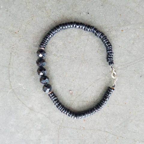 Black Spinnel and Onyx bracelet